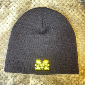 Michigan Wolverines Beanie Hat Navy‎ Blue Yellow Block M Knit Cap NCAA